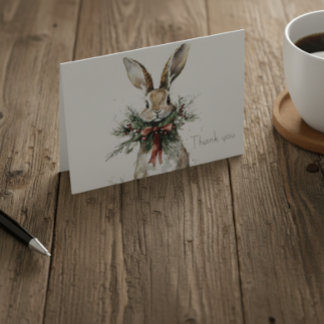 Waldhasen-Weihnachts-Dankeskarten Dankeskarte