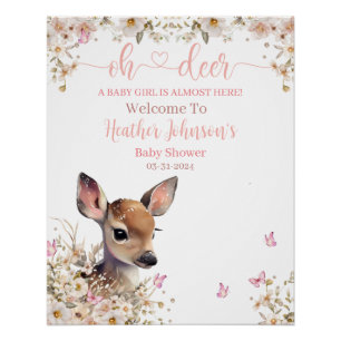 Waldhirsch-Baby-Party Mädchen Poster