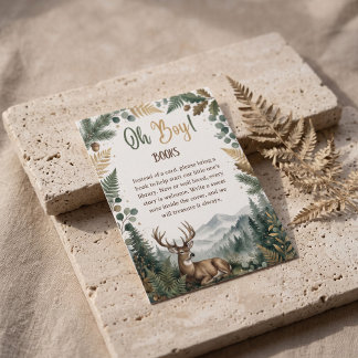 Waldhirsch-Bücher für Baby Boy Shower Begleitkarte