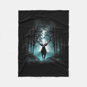 Waldhirsch-Wildtier-Tierillustration 5 Fleecedecke