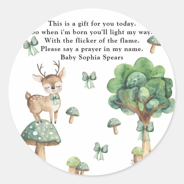 Waldhirsche - Gebetskandaletikett Runder Aufkleber (Vorderseite)