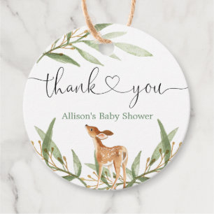 Waldhirsche, geschlechtsneutral, Babydusche Geschenkanhänger