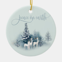 Waldhirsche Keramik Ornament