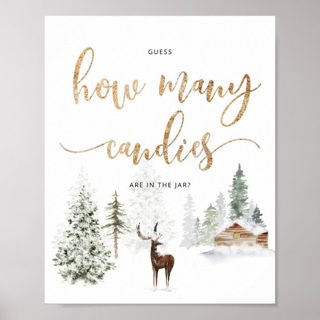 Waldhirsche Schätzung wie viele Bonbons Poster (Vorne)