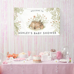 Waldhirsche Willkommensbanner für Babyparty Banner