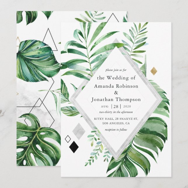 Waldhochzeit Einladung (Vorne/Hinten)