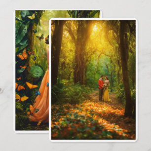 Waldhochzeitskarte des Verzauberers