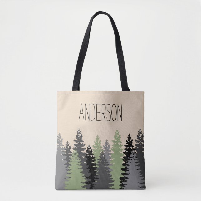 Waldholz-Kiefer mit Namen Tasche (Vorderseite)