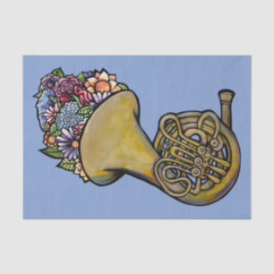 Waldhorn-Bandmusik Florale Kunst Seidenpapier