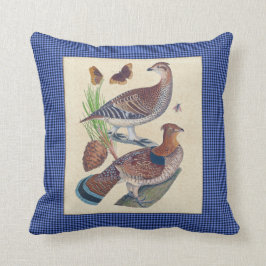 Waldhuhn-und Gingham-Naturgeschichte-Kissen 16x16 Kissen