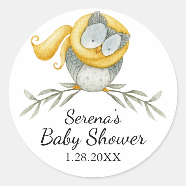 Waldhühner in Gelbschwanz Babydusche Runder Aufkleber (Vorderseite)