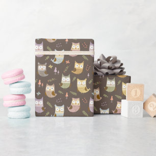 Waldhühner-Muster, Kinder braun Geschenkpapier