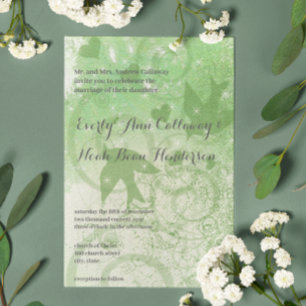 Waldhühner und Wirbel, die Hochzeiten von Grün und Einladung
