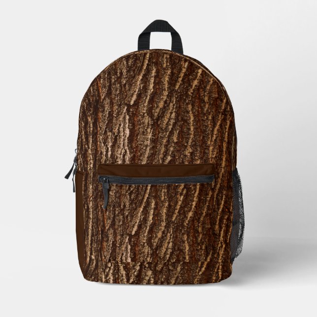 Waldiger 'Baumrinden'-Rucksack Bedruckter Rucksack (Vorderseite)