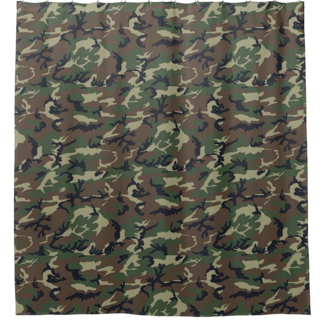 Waldkabine in der Camouflage Holz  Jungen Bad Camo Duschvorhang (Vorderseite)