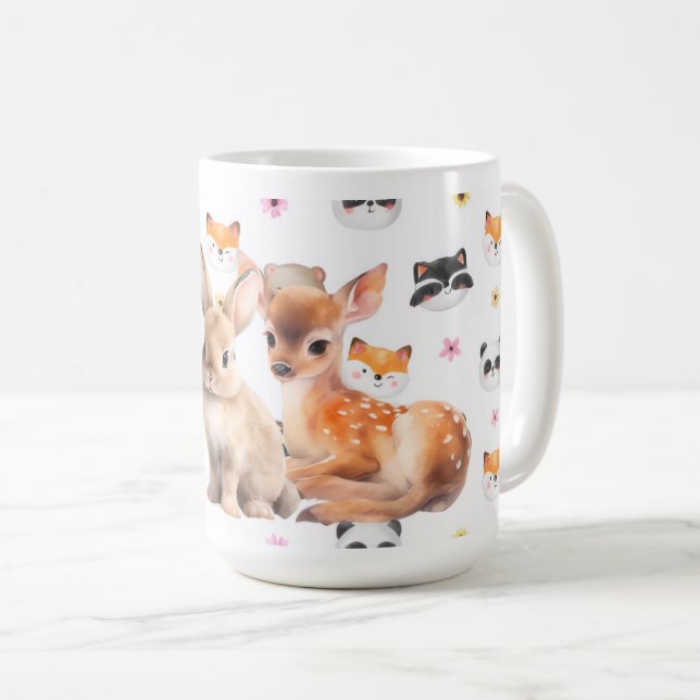 Waldkaninchen Reh Kaffeetasse (VorderseiteRechts)