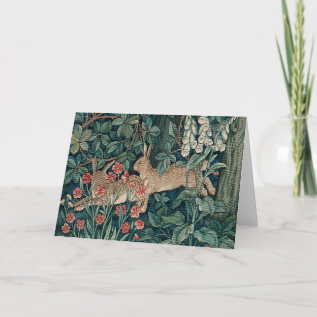 Waldkaninchen-Tapisserie Karte (Vorderseite)