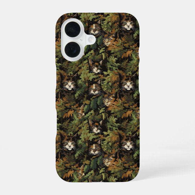 Waldkatzenmuster iPhone 16 Hülle (Rückseite)