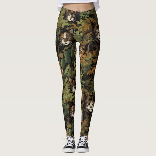 Waldkatzenmuster Leggings (Vorderseite)