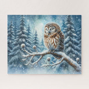 Waldkauz Ruhiger Winterwald Wildtiere