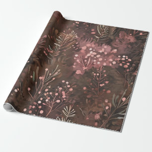 Waldkiefer & Beeren Erdtöne Sanfte Rosa  Geschenkpapier