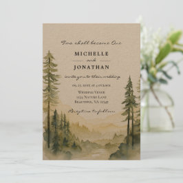 Waldkieferngebirge Christliche Hochzeit Einladung