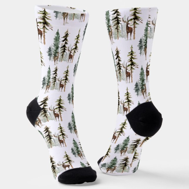 Waldkiefernwald Rentierstag & Doe Socken (Gewinkelt)