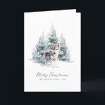 Waldkiefernwald Wolf Frohe Weihnachten geklappt<br><div class="desc">Ein kleiner Wolf liegt in einem Kiefernwald im Winter. Frohe Weihnachten ist in einem einfachen Skript unten geschrieben,  mit einer zusätzlichen Zeile unten,  um die Maßnahme weiter anpassen. Der gesamte Text auf dieser Karte kann bearbeitet werden. Es gibt eine Weihnachtsbotschaft,  die Sie auf der Rückseite personalisieren können.</div>
