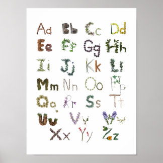 Waldkinder ABC Alphabet Kinder-Mauer Poster