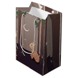 Waldkitz mit Leuchtkäfern und Mond-Kunst Mittlere Geschenktüte