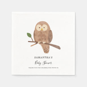 Waldkreaturen aus dem Wald Owl Babyduschpapier Serviette