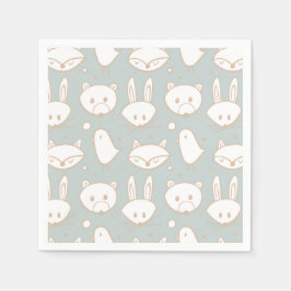 Waldkreaturen mit blütendem Charakter | Serviette