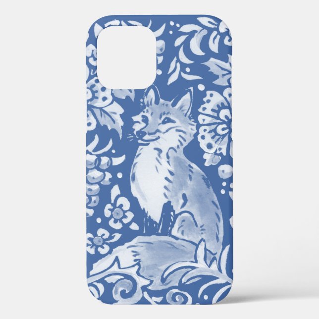 Waldland Blau und Weißfuchs Blumenleaf Denim Niedl Case-Mate iPhone Hülle (Rückseite)
