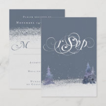Waldland Dusty Blau und Weiß Winterschnee Hochzeit