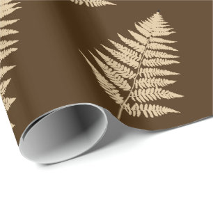 Waldland Fern 1, Brown und Beige Geschenkpapier