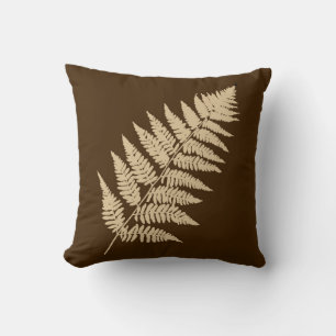 Waldland Fern 1, Brown und Beige Kissen