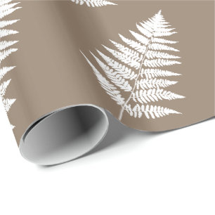 Waldland Fern 1, Taupe Tan und Weiß Geschenkpapier