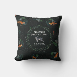 Waldland Fox & Hare | Kinderzimmer Birth Stats Pil Kissen