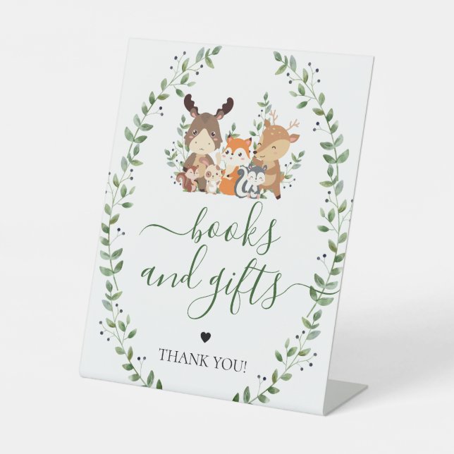 Waldland Grünpflanzen Tierbücher & Geschenke Kinde Sockelschild (Vorderseite)