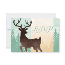 Waldland Hirsch Weihnachtskarte RSVP Party