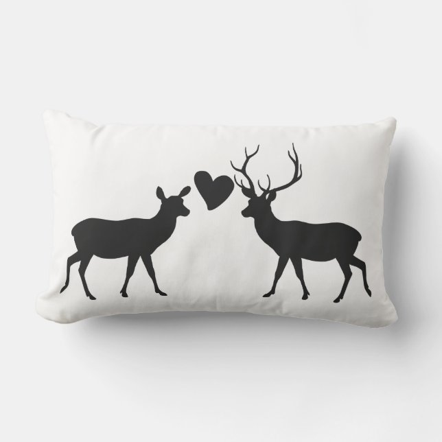 Waldland Hirsche Liebe mit Namen Lendenkissen (Vorderseite)