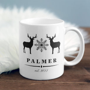 Waldland Hirsche Personalisiert Familienname Kaffeetasse
