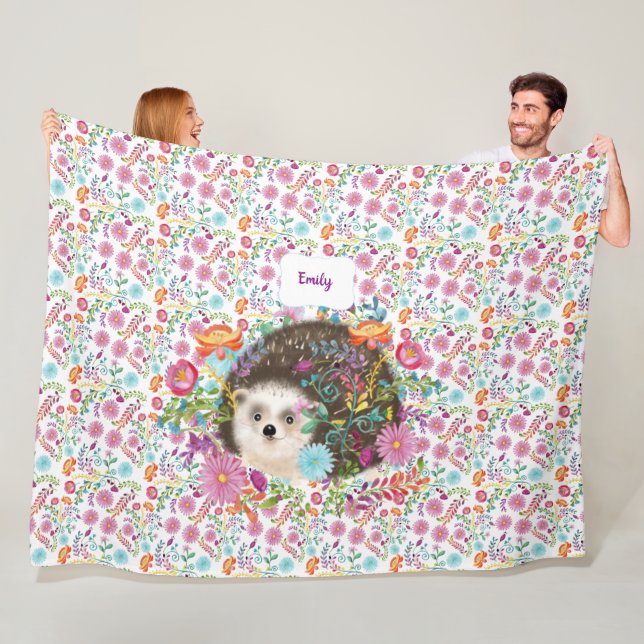 Waldland Igel Folk Blume benannt Blanket Fleecedecke (Beispiel)
