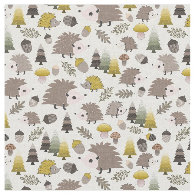 Waldland Nocturnal-Igel Stoff (Nahaufnahme)