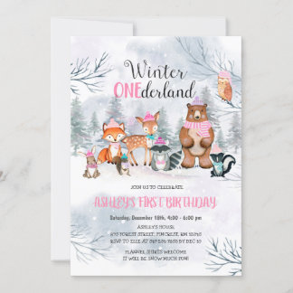 Waldland ONEderland Birthday Girl Einladung