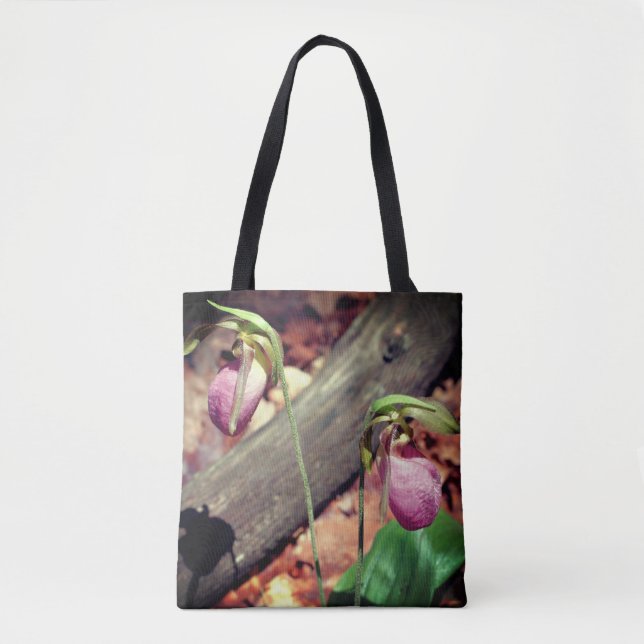 Waldland Pink Wilde Lady Slipper Orchid Blume Tasche (Vorderseite)