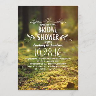 Waldland rustikale Outdoor-Brautparty lädt ein Einladung