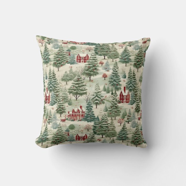 Waldland Rustikales Land Weihnachten Niedlich gemü Kissen (Vorderseite)
