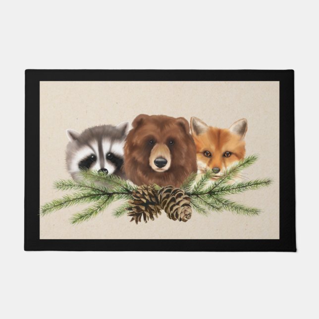 Waldland Wildlife Christmas Doormat Doormat Mat Fußmatte (Vorderseite)