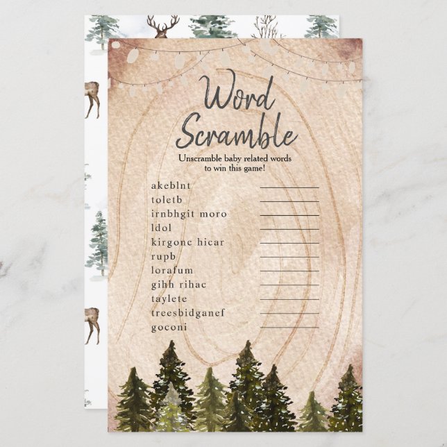 Waldland Winterwald Word Scramble (Vorne/Hinten)